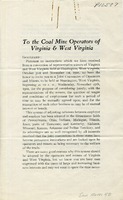 ["Event invitation. Invitation extended by: \"J.A. Springer, President District No. 17, United Mine Workers of America, Flemington W. Va., Clark Johnson, Secretary District No. 17, United Mine Workers of America, Montgomery, W. Va.\""]