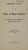 ["<p> Pamphlet.  "Compiled by James W. Paul, Chief of Department of Mines, 1907."</p>"]