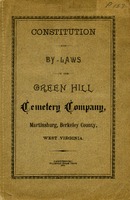 ["<p> Pamphlet.  Includes folded map of the Green Hill Cemetery, Martinsburg, W. Va.  "Designed and laid out by Jno. P. Kearfott, 1854. Extension by J. Baker Kearfott, 1894."</p>"]