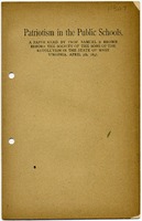 ["&lt;p&gt; Pamphlet. Proposal for ways to bring patriotism into the public schools, including the hanging of flags, celebration of Presidents&#39; birthdays, and the annual reading of the Declaration of Independence.&lt;br /&gt; &lt;br /&gt;  &lt;/p&gt;"]