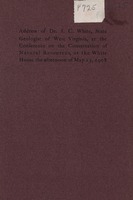 ["&lt;p&gt; Pamphlet.  Includes a letter dated April 20, 1908, from President Theodore Roosevelt to Dr. White inviting him to speak at the Conference. &lt;/p&gt;"]